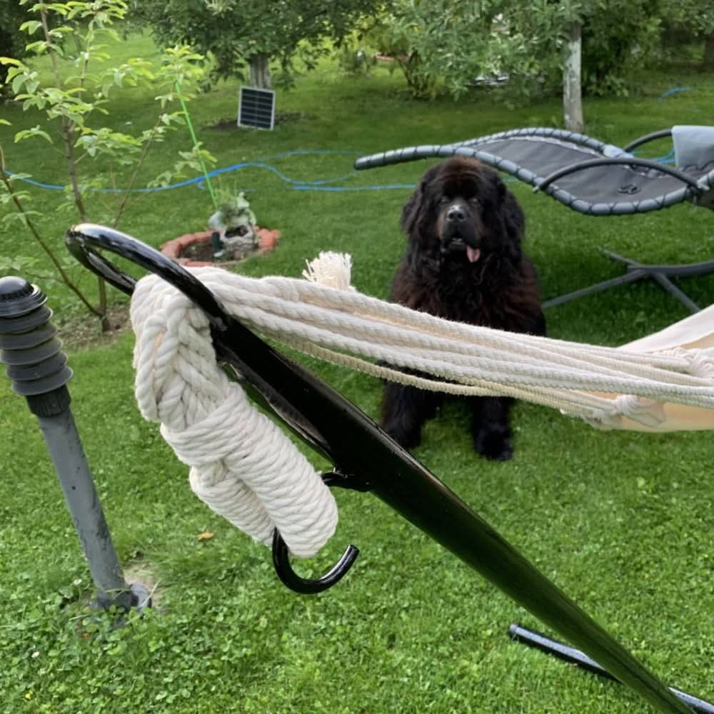 Suport hamac metalic VivaTechnix VMD-1013, teava otel 33.7x3 mm, negru, 120 kg