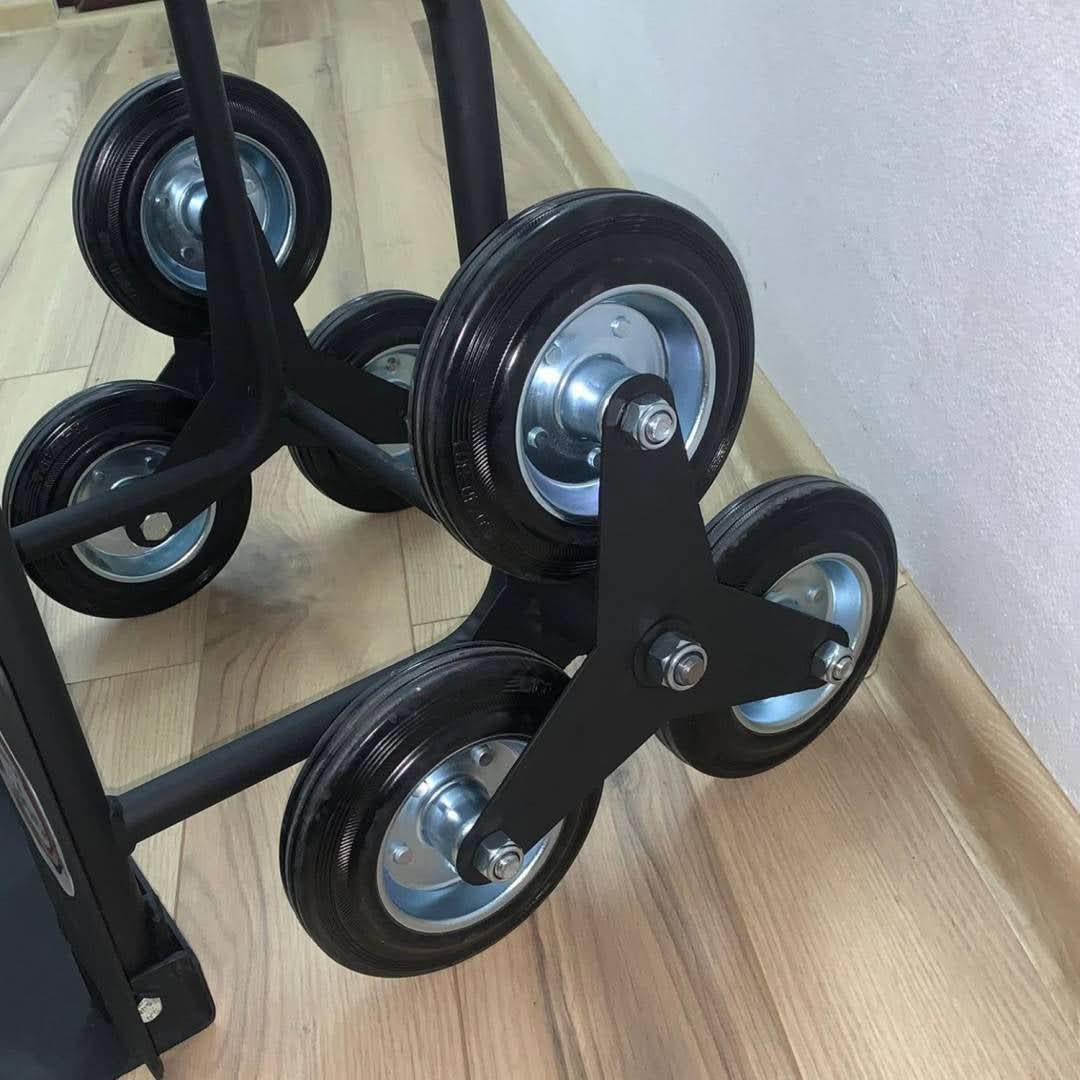 Carucior tip liza scari VivaTechnix VMD-1011, 6 roti cauciuc plin, 200 kg, maner telescopic