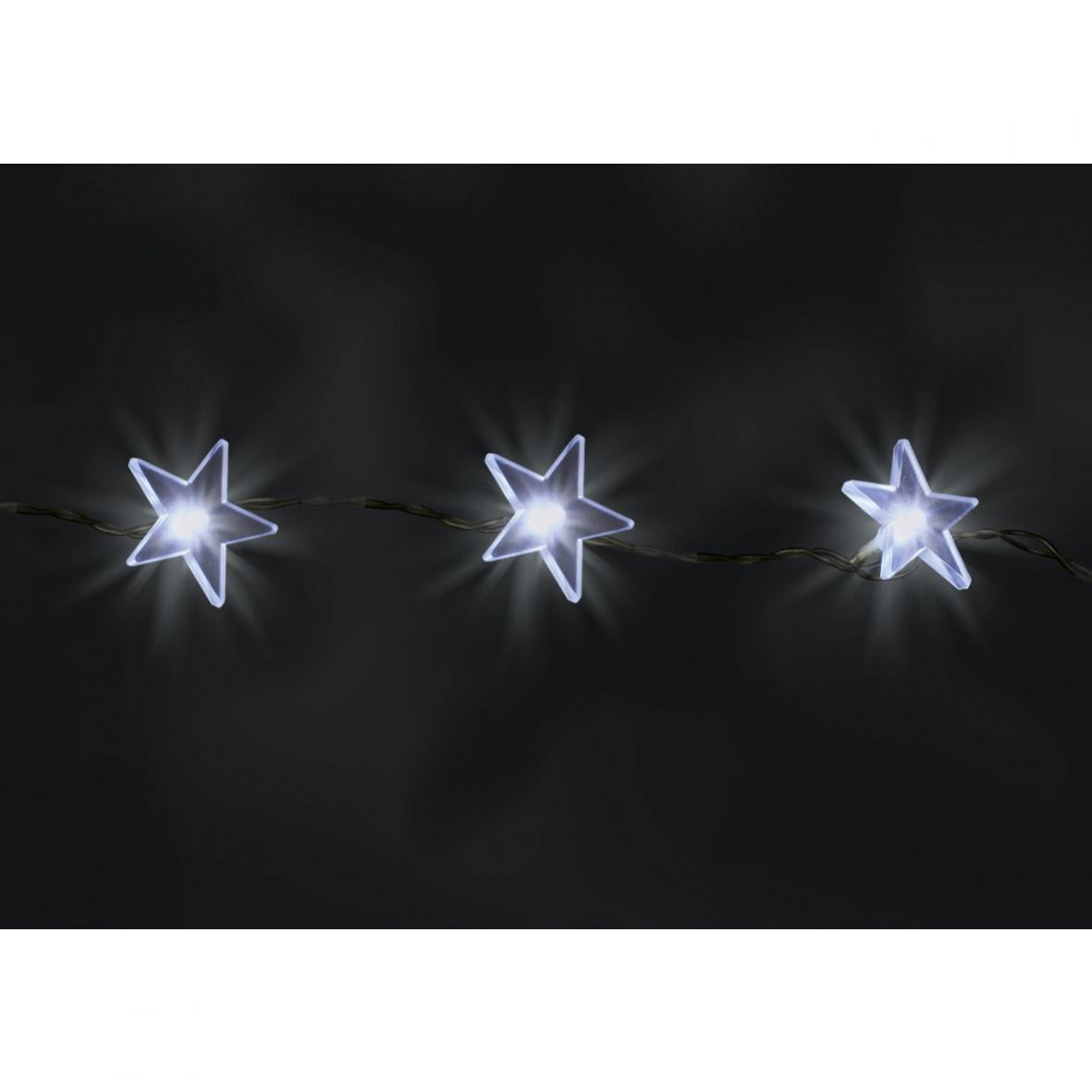 Perdea lumini LED interior, 48 LED alb, decor stele 5 cm, cablu transparent, adaptor 230V/24V