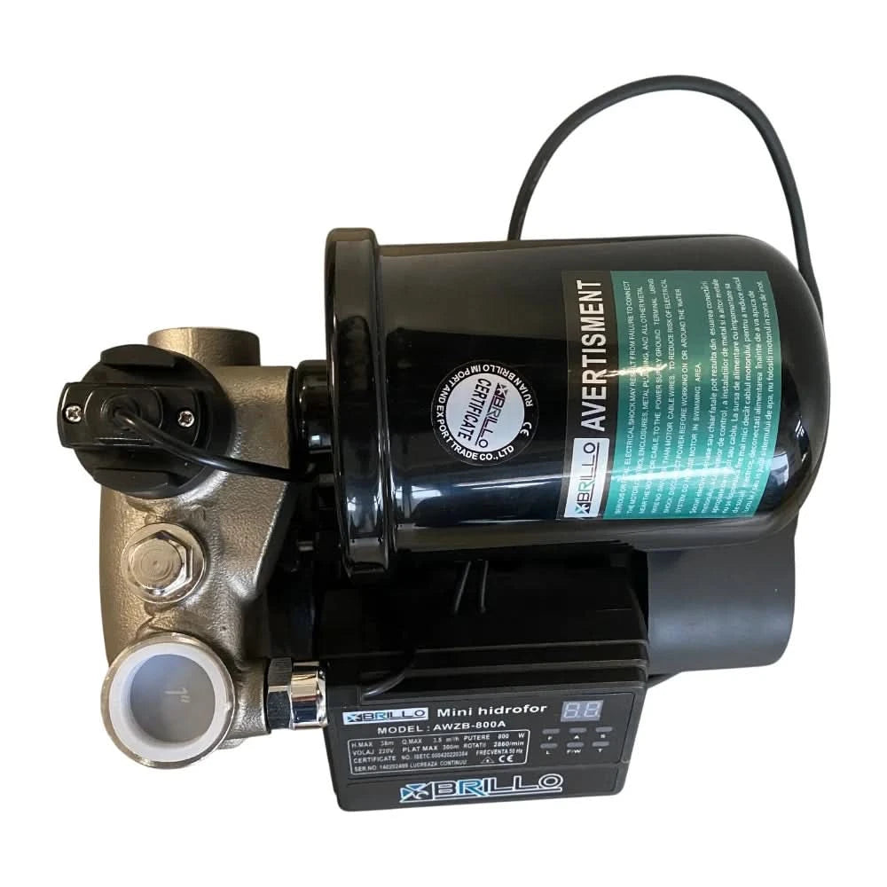 Mini hidrofor 800W cu debit 3.5 mc/h si inaltime de refulare 38 m, ideal pentru cresterea presiunii in gospodarie