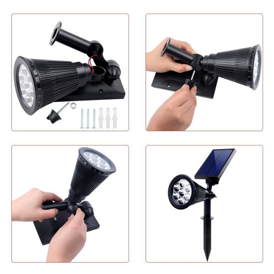 Spot LED RGBW de Gradina cu Panou Solar, 1.5W, 340x290x95 mm