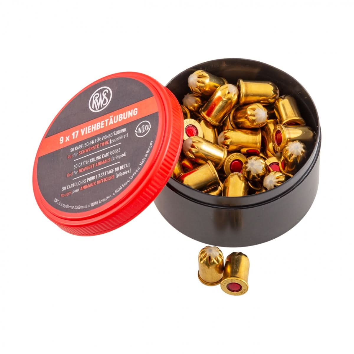 Capse asomator rosii 9 × 17 mm, 50 buc pentru animale talie mare