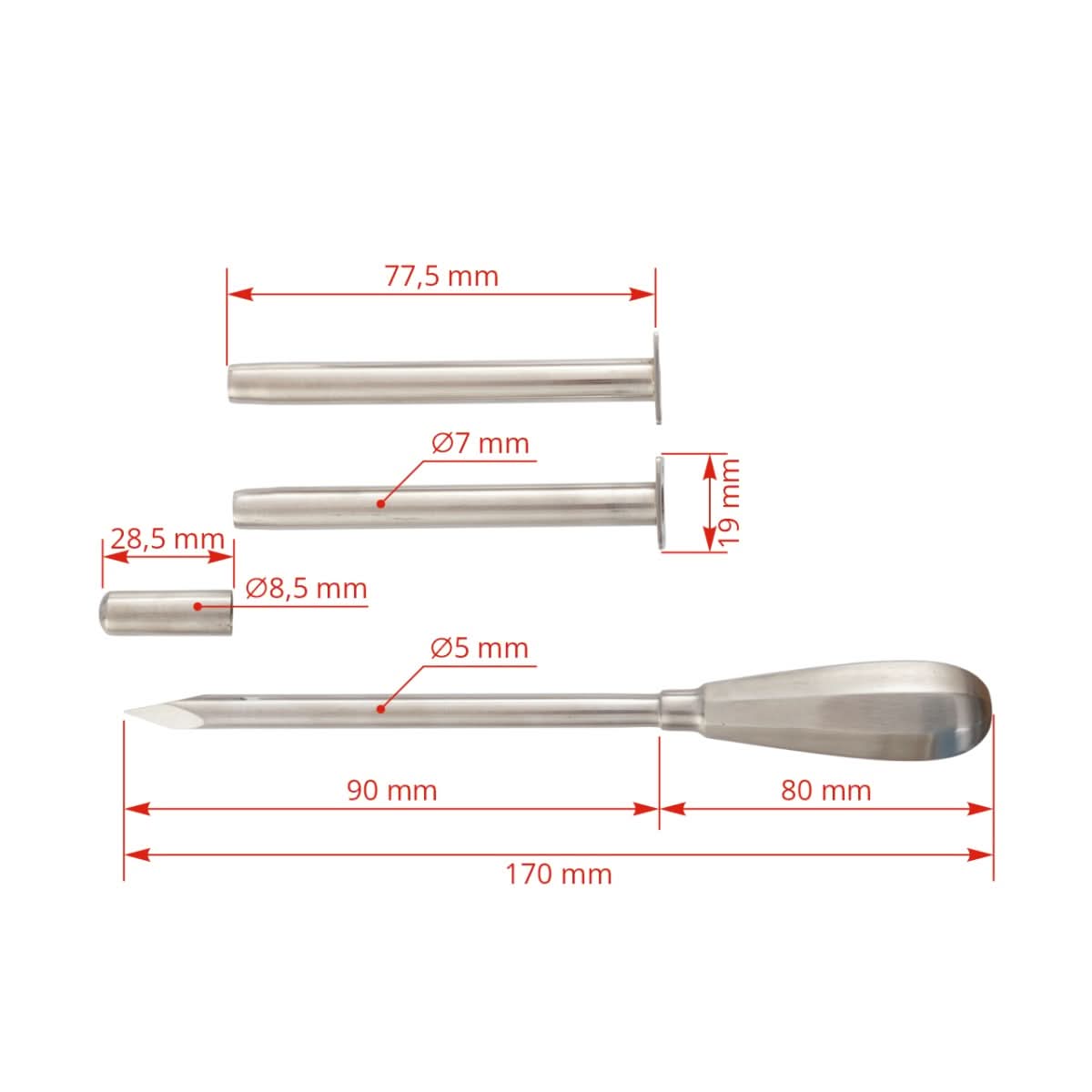 Trocar veterinar inox 90x5 mm pentru bovine si ovine