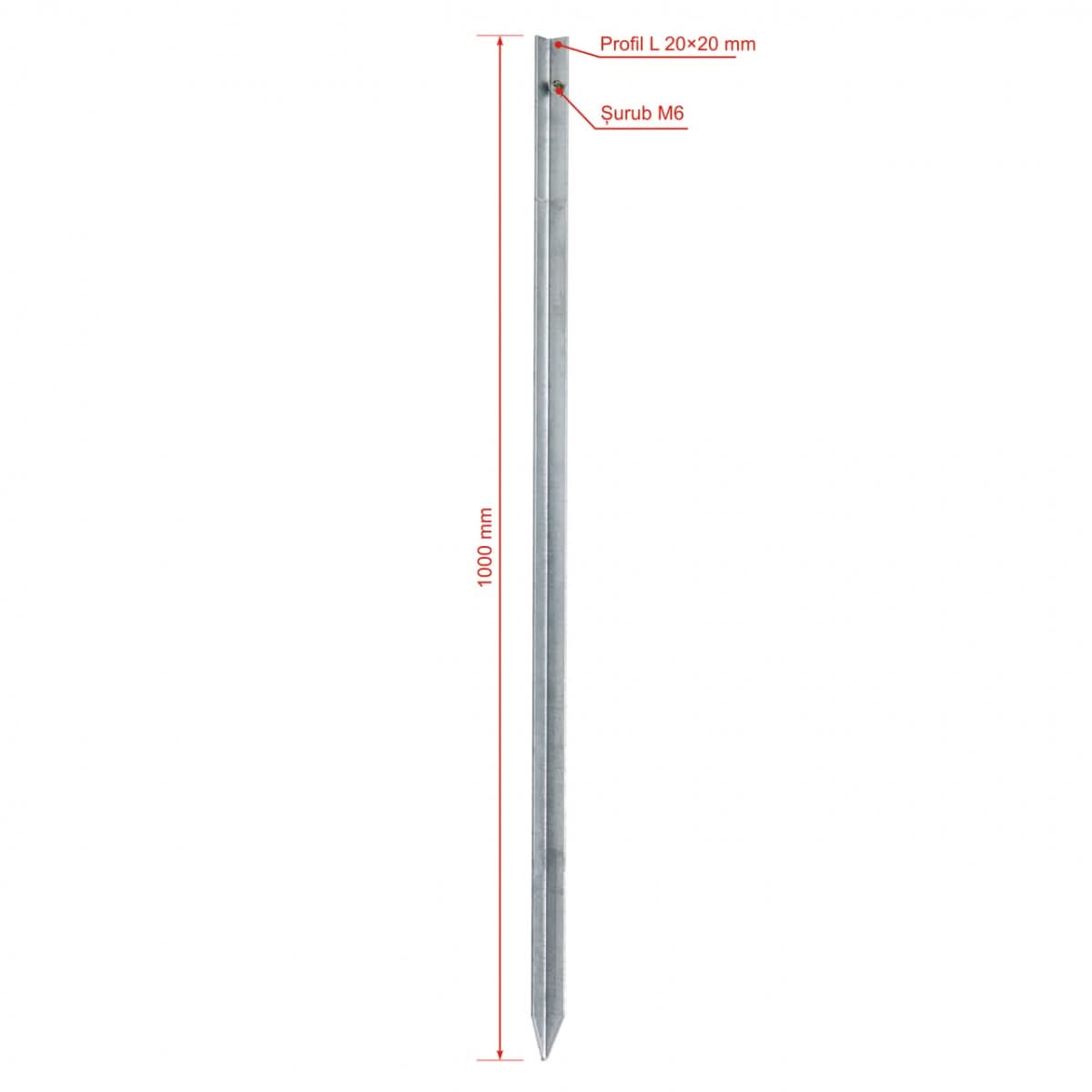 Bara metalica profil L pentru impamantare gard electric