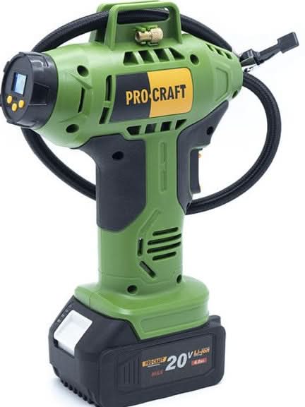 Compresor auto cu acumulator Procraft LK20, 18V, 12 L/min, 3200 rpm, portabil, fara acumulator si incarcator