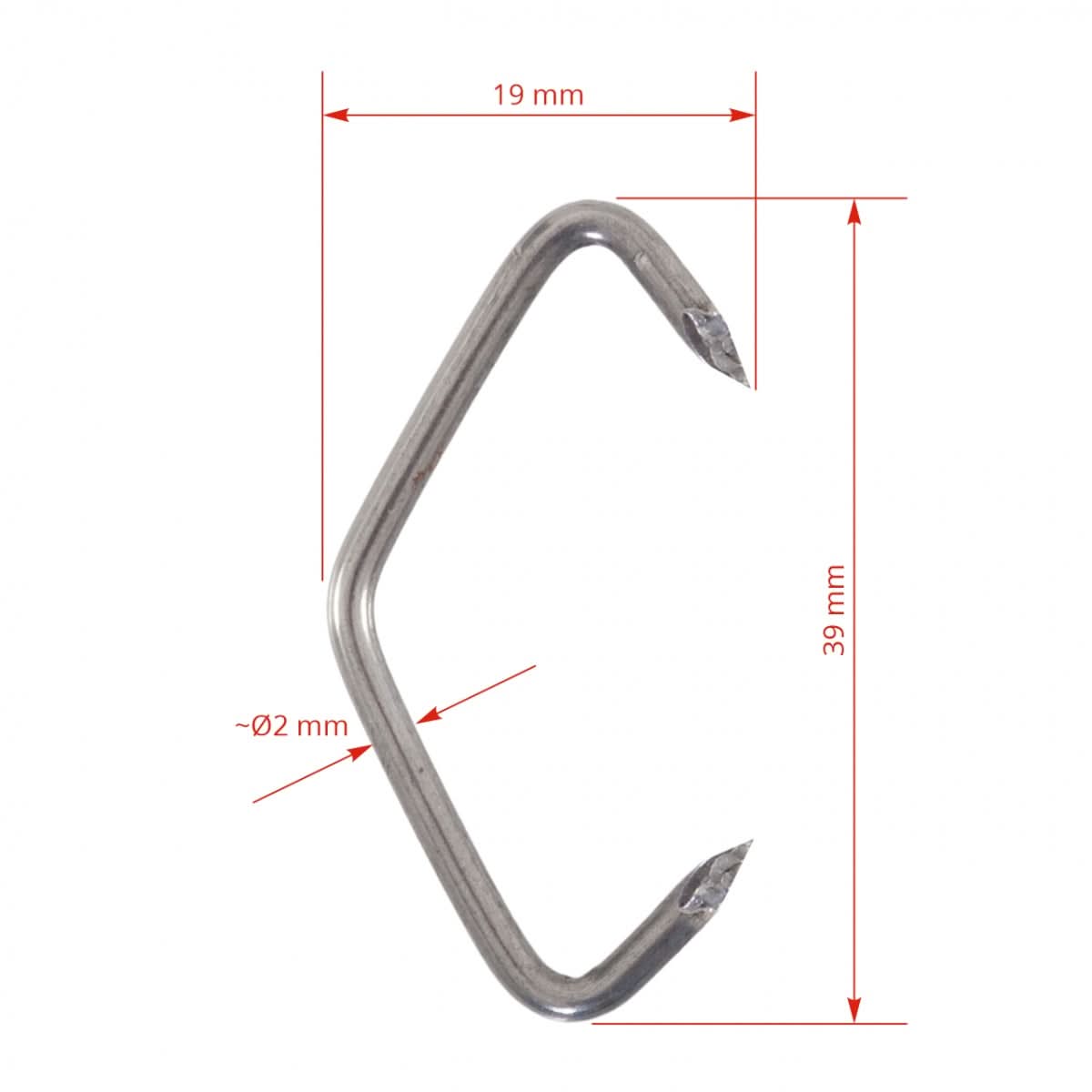 Inele nazale Veteur, pentru porci, nr. 5 (39 mm), 100 buc.