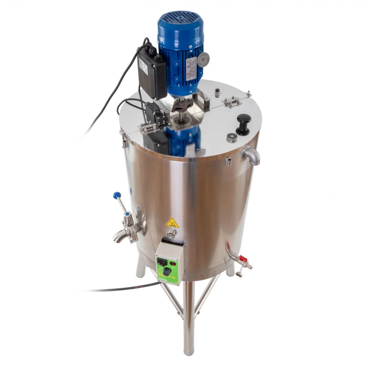 Incalzitor lapte animale MilkPot 50 inox 50 litri cu amestecator motorizat si trepied