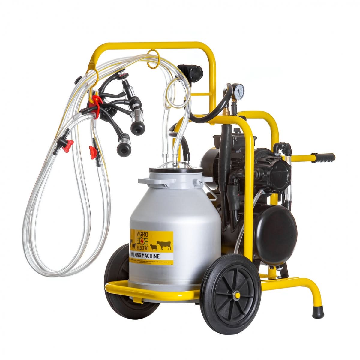 Aparat de muls oi 2 posturi, 1 bidon aluminiu 30 litri