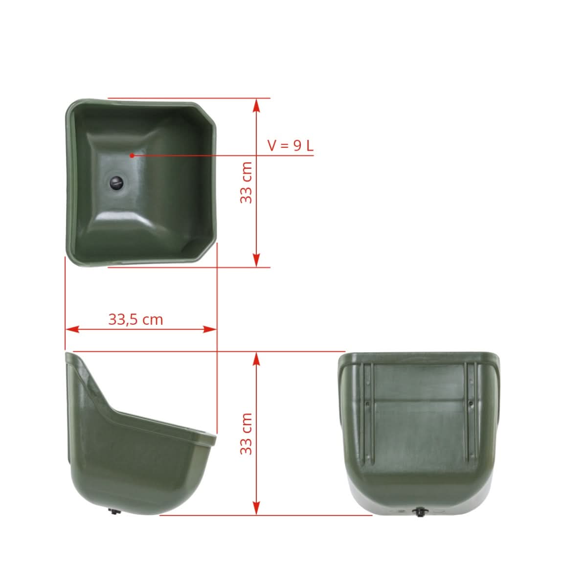 Hranitoare plastic vitel 9 litri cu dop scurgere