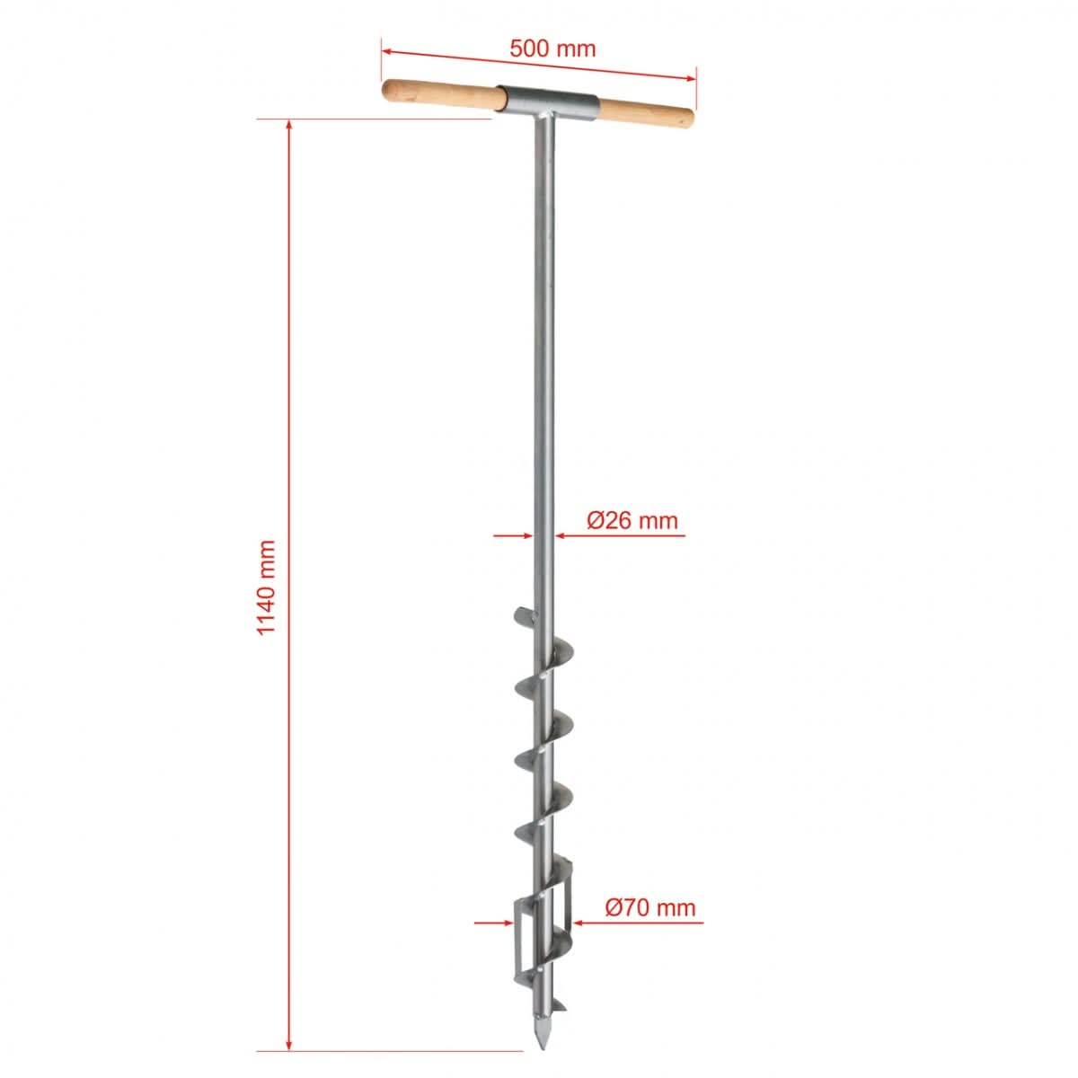 Burghiu pamant pentru stalpi gard electric, diametru 7 cm
