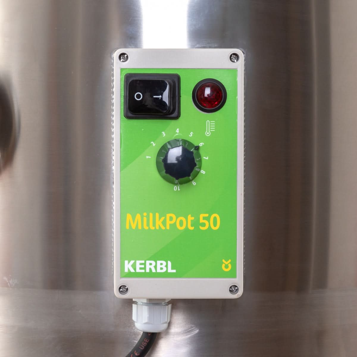 Incalzitor lapte animale MilkPot 50 inox 50 litri cu amestecator motorizat si trepied