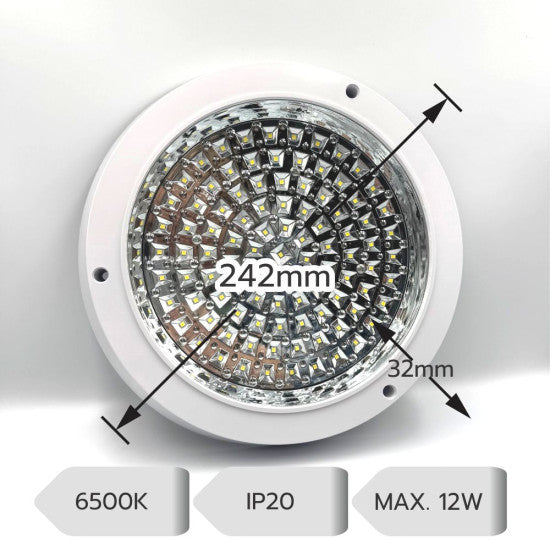 Plafoniera LED Rotunda pentru Bucatarie, 12W, Ø242x32mm, 6500K