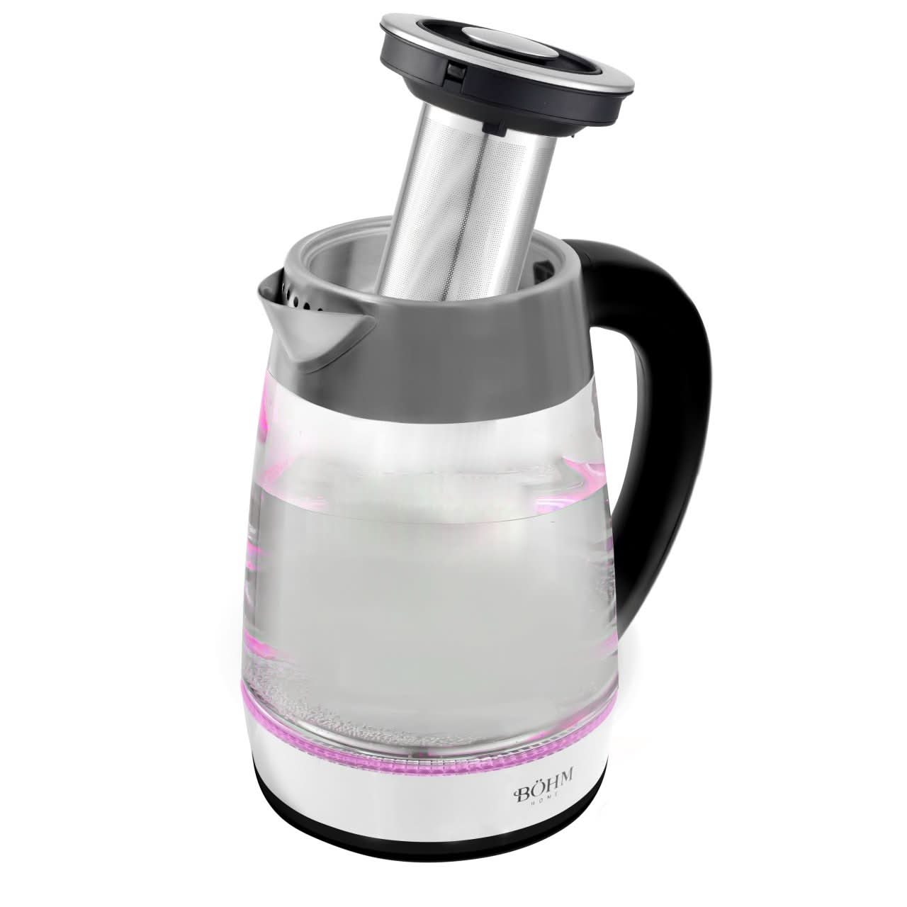 Fierbator Electric BÖHM BHB1703DT, 1.7L, 2200W, Infuzor Ceai, Mentinere Temperatura, Afisaj LED