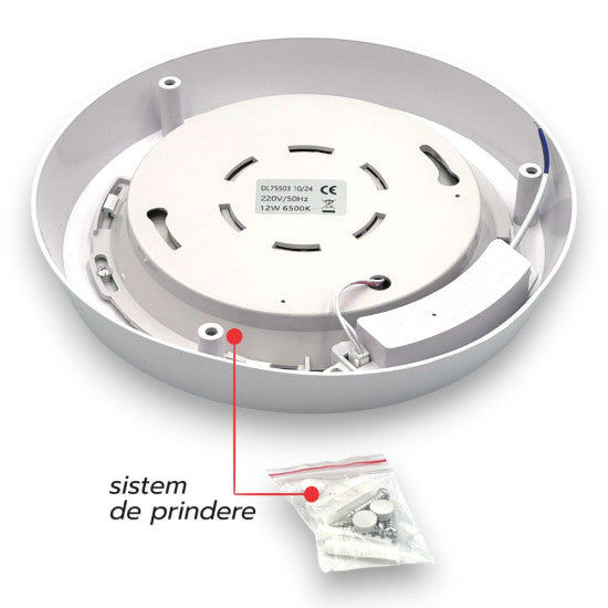 Plafoniera LED Rotunda pentru Bucatarie, 12W, Ø242x32mm, 6500K