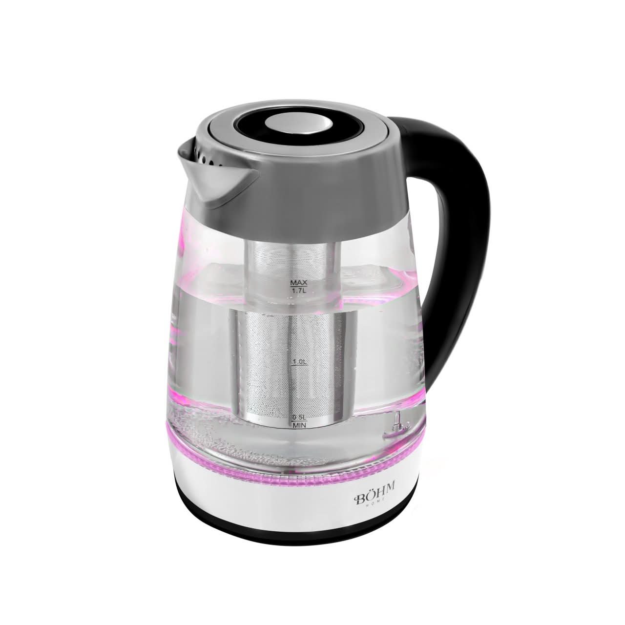Fierbator Electric BÖHM BHB1703DT, 1.7L, 2200W, Infuzor Ceai, Mentinere Temperatura, Afisaj LED