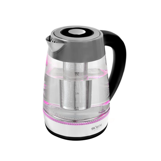 Fierbator Electric BÖHM BHB1703DT, 1.7L, 2200W, Infuzor Ceai, Mentinere Temperatura, Afisaj LED