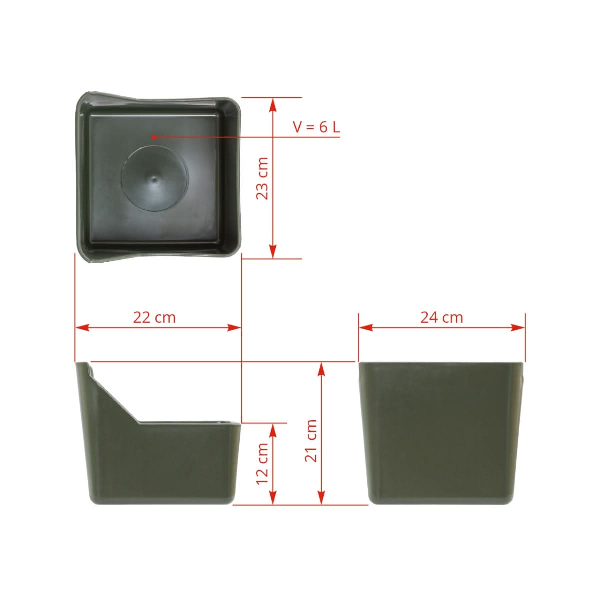 Hranitoare plastic 6 litri pentru ovine rezistenta la socuri