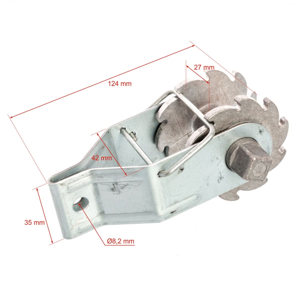 Dispozitiv cu clichet pentru tensionarea sârmei galvanizate - garduri electrice permanente