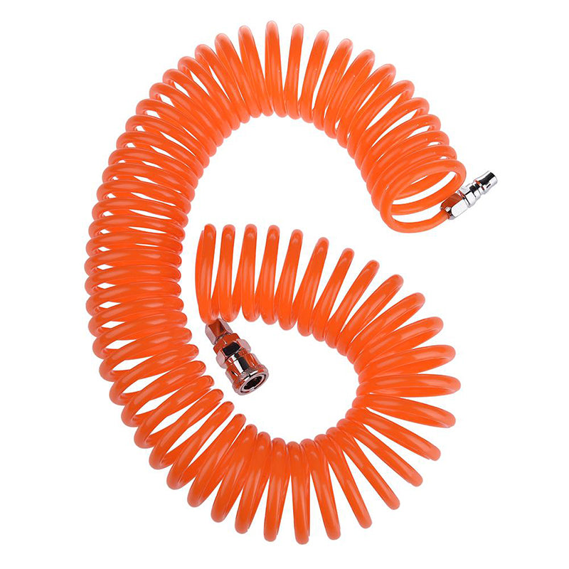 Furtun aer spirala PVC 12 metri, presiune maxima 30 Bar, racord 1/4", culoare orange