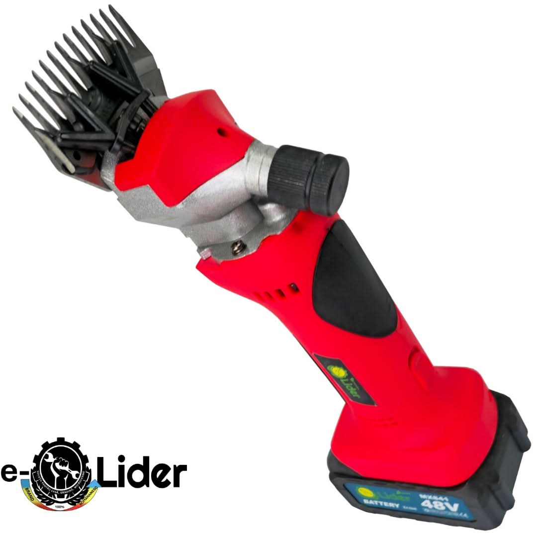 Masina tuns oi pe acumulator 48V, 2x6000mAh, lame otel, cu geanta transport, Lider