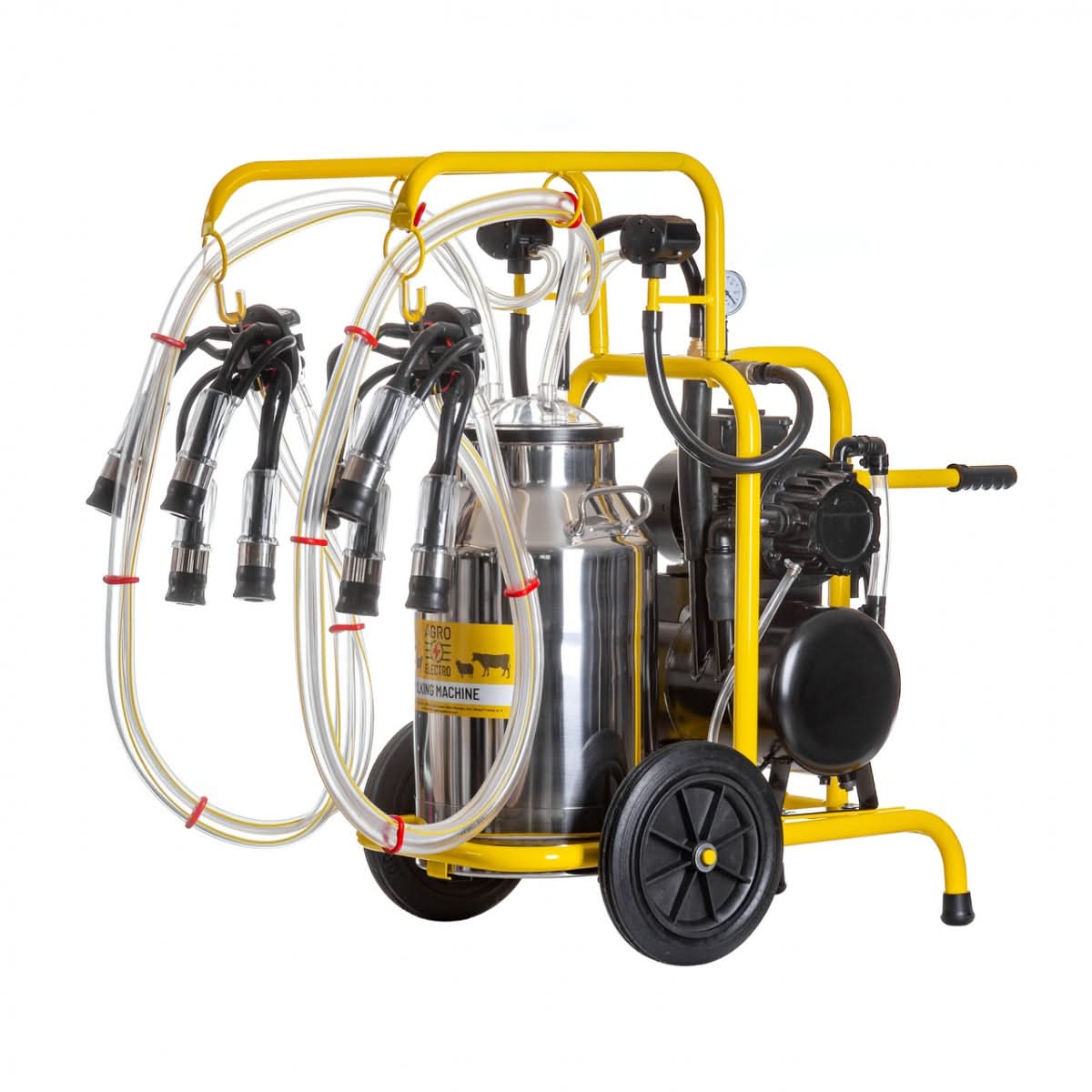 Aparat de muls vaci, cu 2 posturi și bidon inox de 40 litri