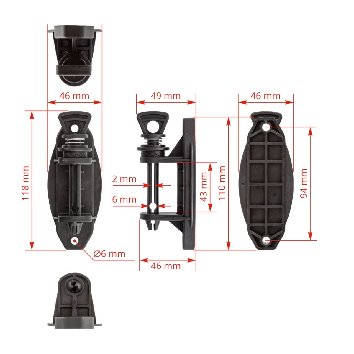 Izolator de intindere si reglare pentru bandă gard electric, max. 40 mm