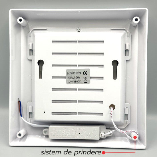 Plafoniera LED Patrata pentru Bucatarie, 12W, 230x230x35mm, 6500K