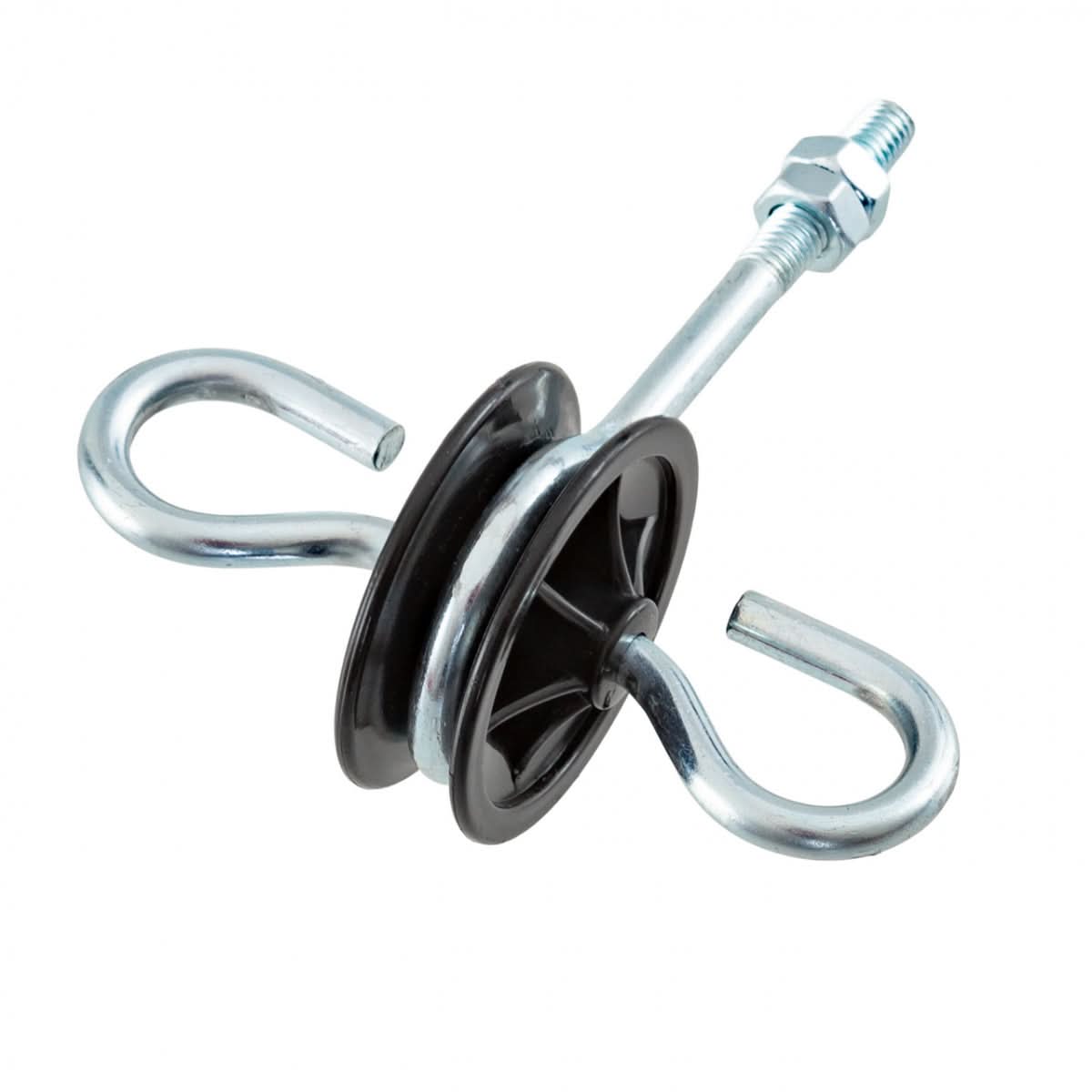 Izolator poarta gard electric cu picior metric M6, otel galvanizat si plastic rezistent UV