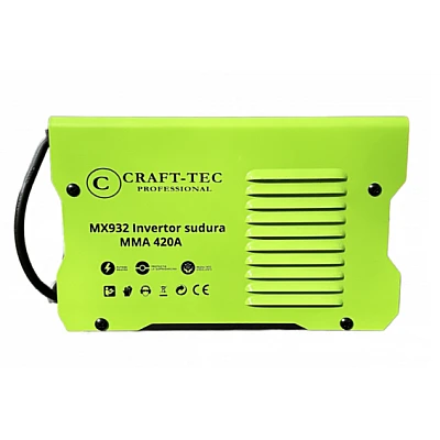 Aparat sudura Craft-Tec MMA 420A, afisaj electronic, 1.6-5mm, protectie supraincalzire, accesorii incluse