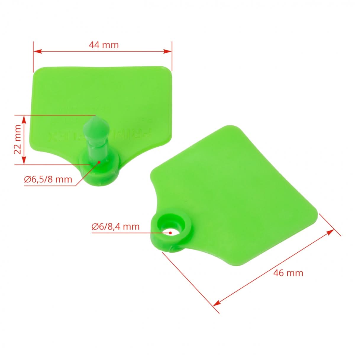 Set 25 perechi crotalii ovine Prima-Flex verde 4.4x4.6 cm plastic rezistent