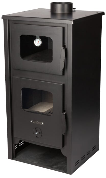 Semineu pe lemne cu cuptor si termometru Evotools Plus 12.2 kW, randament 84.16%, certificat EcoDesign, incalzire pana la 85 m²