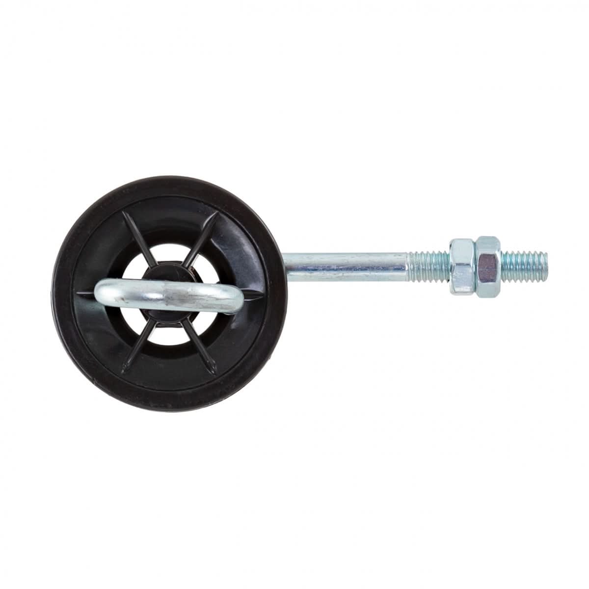 Izolator poarta gard electric cu picior metric M6, otel galvanizat si plastic rezistent UV