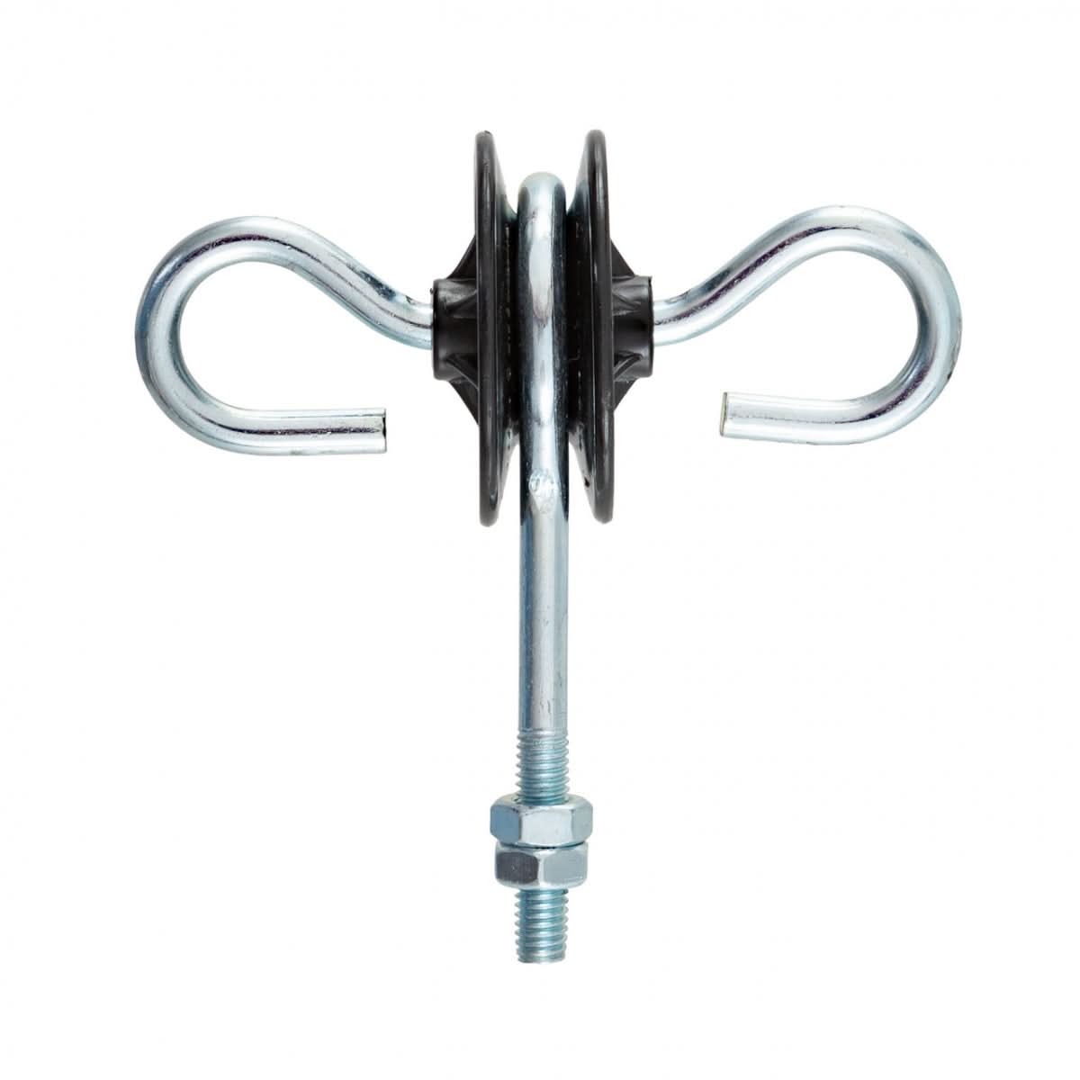 Izolator poarta gard electric cu picior metric M6, otel galvanizat si plastic rezistent UV