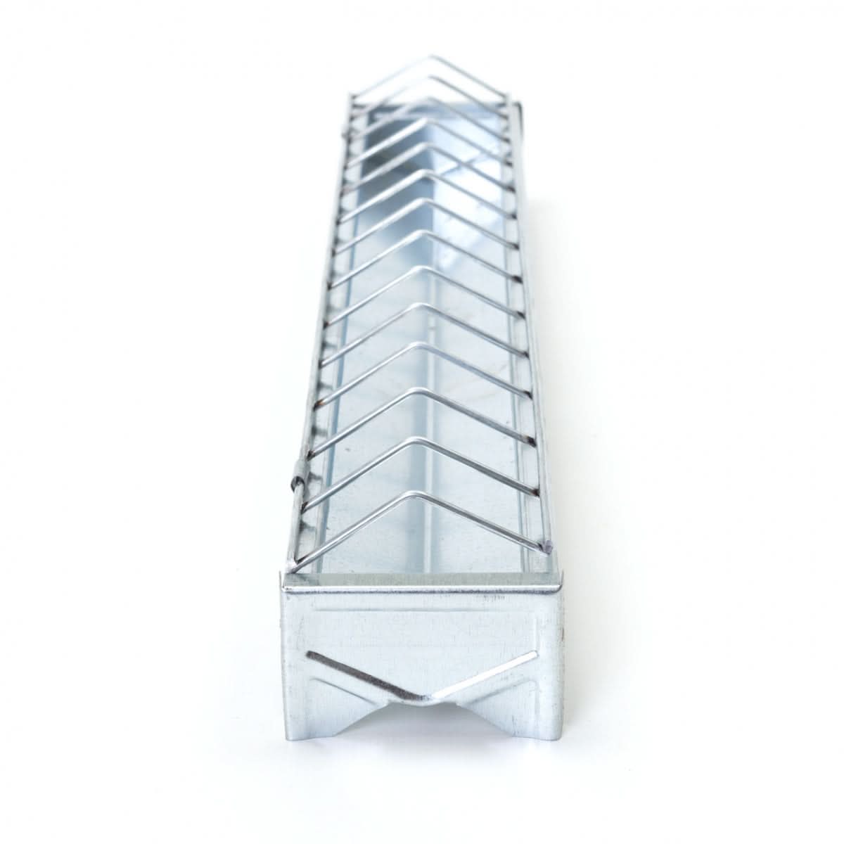 Hranitoare metal galvanizat 50 cm pentru pui si gaini cu 13 fante