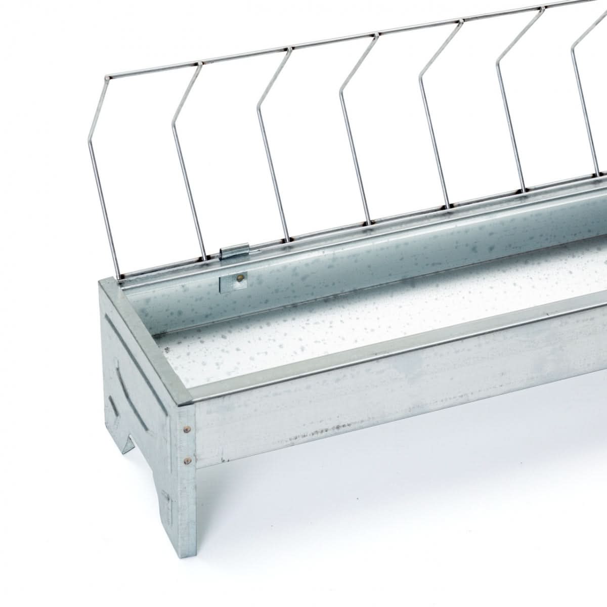 Hranitoare metal galvanizat 50 cm pentru pui si gaini cu 13 fante