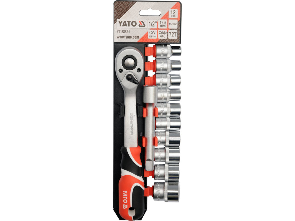 Trusa tubulare 12 piese 1/2” Yato – set profesional pentru lucrari mecanice