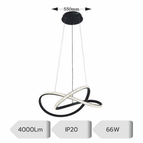 Lustra LED Triton Ajustabila 66W, 4000lm, 3000K/4000K/6500K