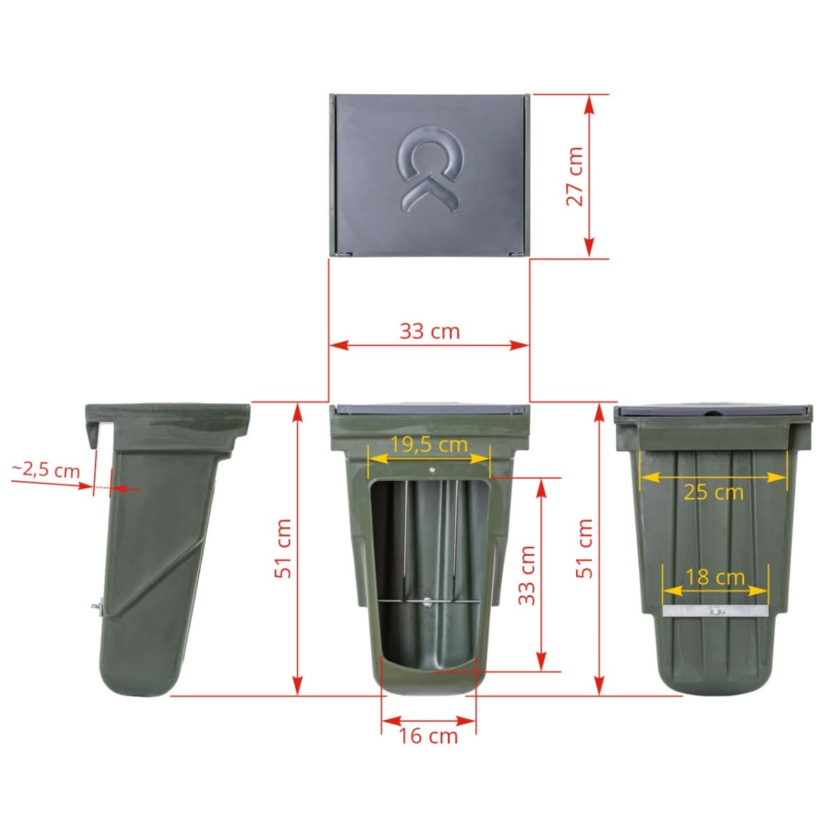 Hranitoare Combo pentru vitei 11,5 litri, cu suport pentru fan și hrana concentrata