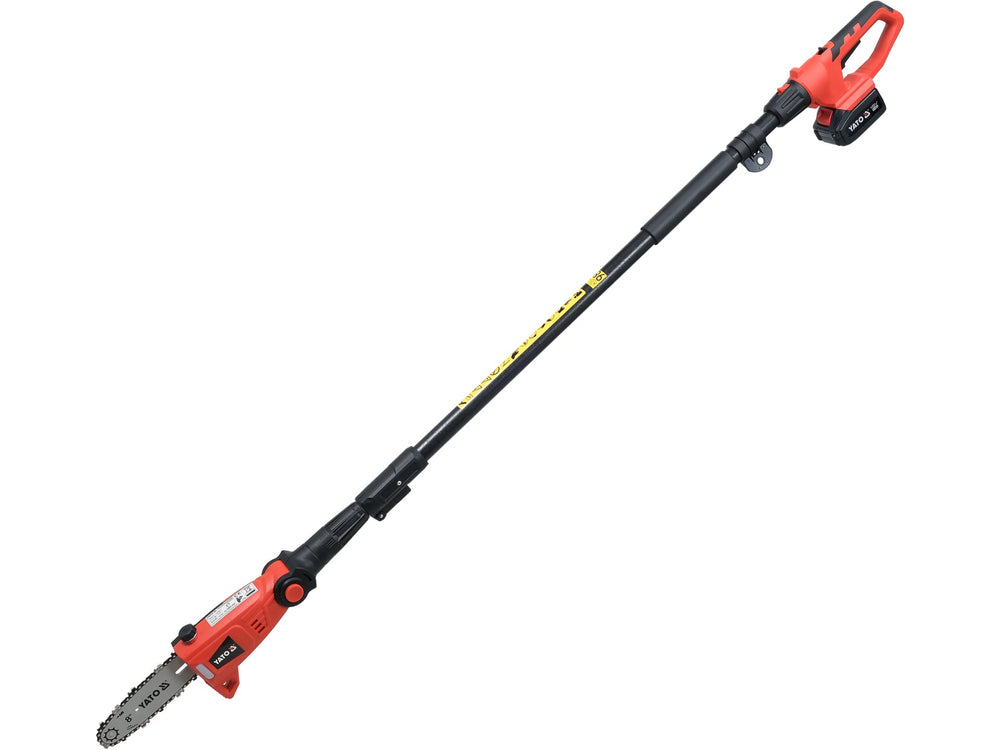 Fierastrau multifunctional Yato 18V, 1x2Ah, lama 8", functie drujba si foarfeca gard viu, maner telescopic