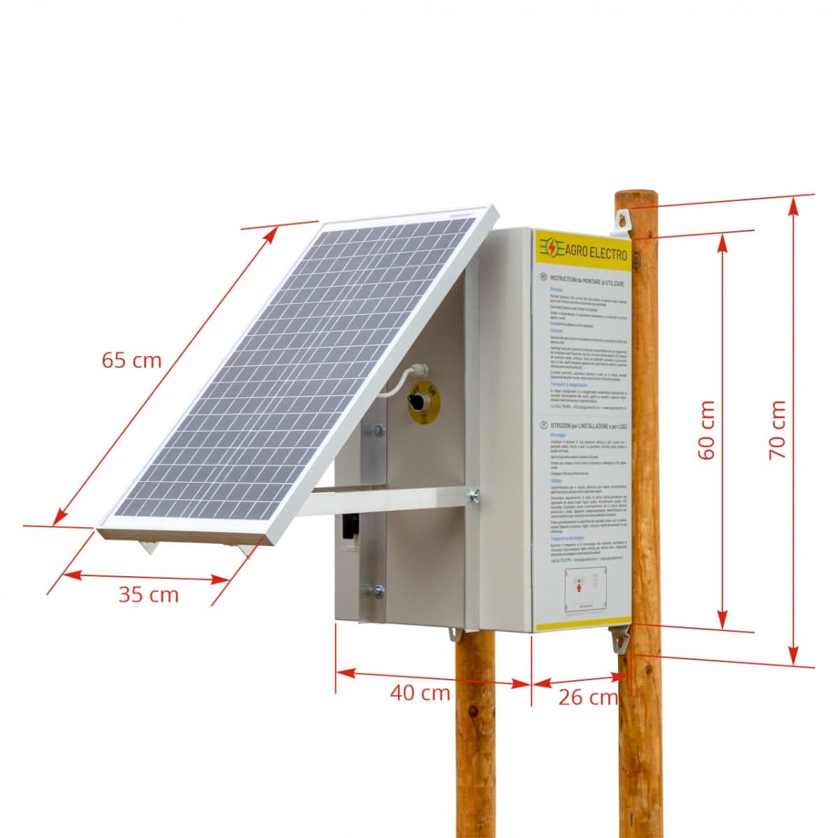Aparat gard electric DL 3200, 3.2 Joule, cu panou solar 30W, regulator incarcare PWM 10A, pentru imprejmuire pana la 7000 m