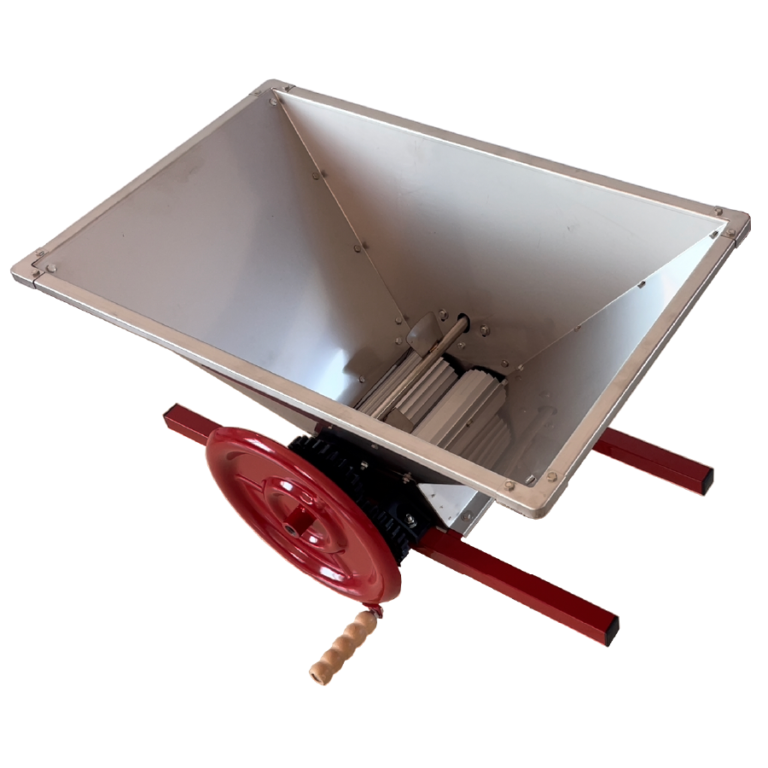 Zdrobitor struguri manual ZSM-50S cu agitator, cuva INOX 50L, 600 kg/h