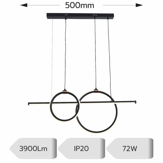 Lustra LED Titania Ajustabila 72W, 3900lm, 3000K/4000K/6500K