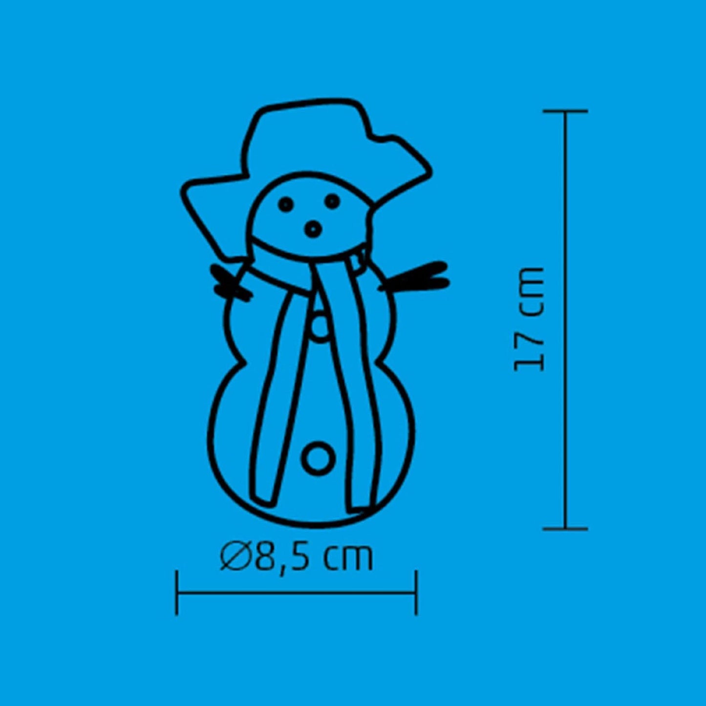 Decor cu LED Om de Zapada, 17 cm, multicolor, cu baterii incluse