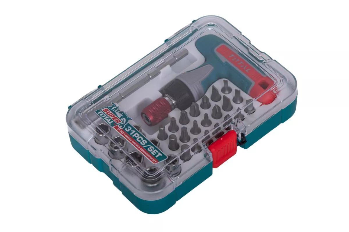 Set surubelnite clichet TOTAL 31 buc Cr-V PROFESIONAL