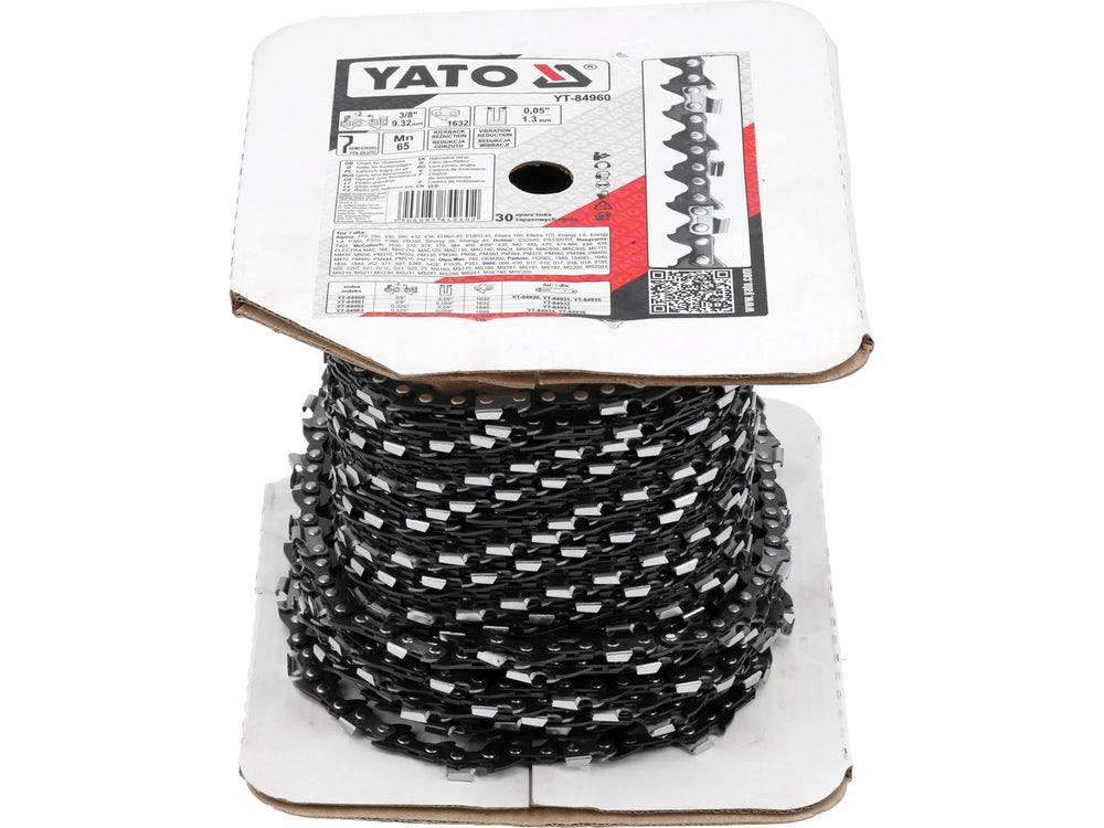 Lant drujba Yato 3/8", 1,3mm, 1632 dinti, otel Mn65, reducere vibratii, sistem ungere