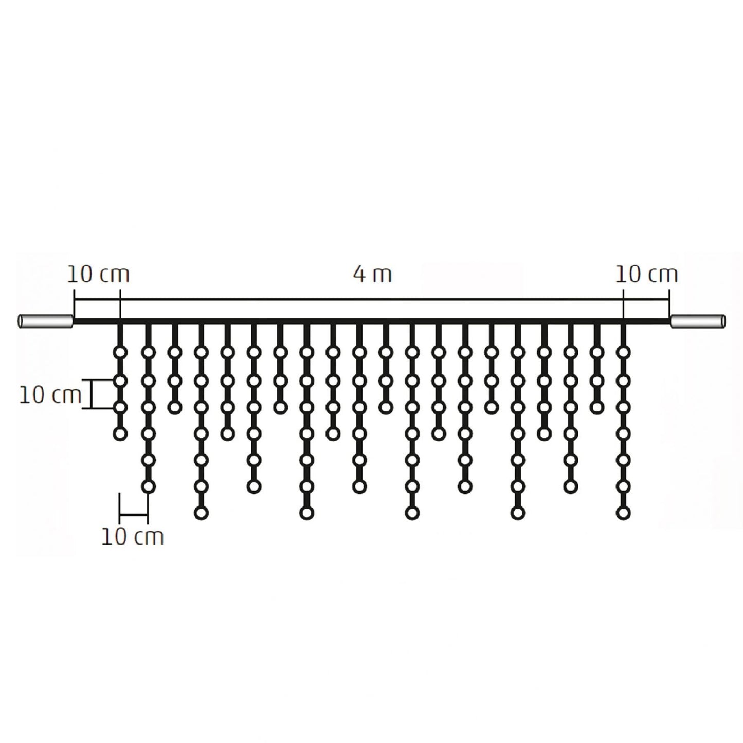 Perdea Lumini 200 LED Alb Rece, Exterior/Interior, Conectare Serie