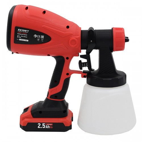 Pistol vopsit cu acumulator 20V Incraft PGK-20V 750ml/min 4 duze 800ml rezervor