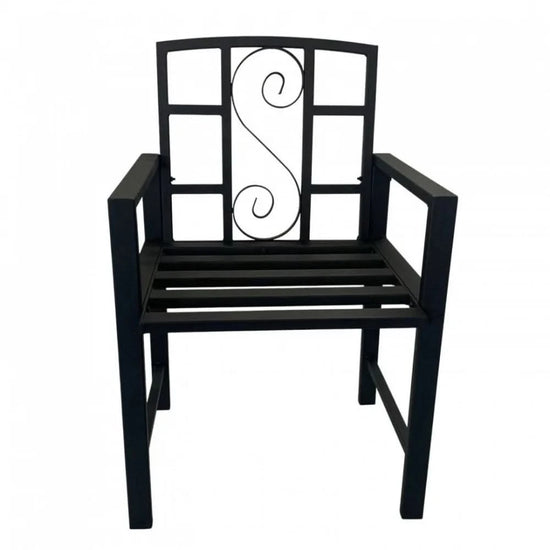 Scaun metalic pentru gradina VivaTechnix VMD-1047, 53x50x83 cm, negru mat, max. 120 kg