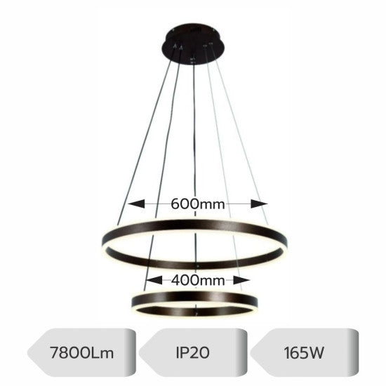 Lustra LED Ajustabila 165W, 7800lm, 3000K/4000K/6500K, IR