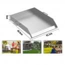 Plita inox pentru gratar pe carbuni, gaz sau electric, Vivatechnix Plancha, 40.6x45.7 cm, cu manere laterale, margine 6 cm